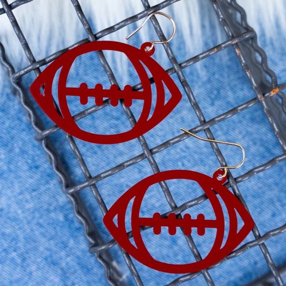 One Blessed Nana Jewelry - NWT *BOUTIQUE*  TOUCHDOWN RED FOOTBALL EARRINGS